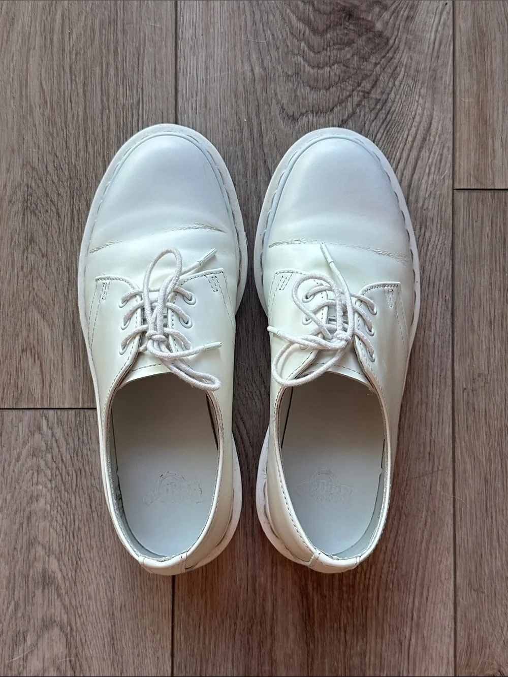 Dr. Martens White Leather Lace-Up